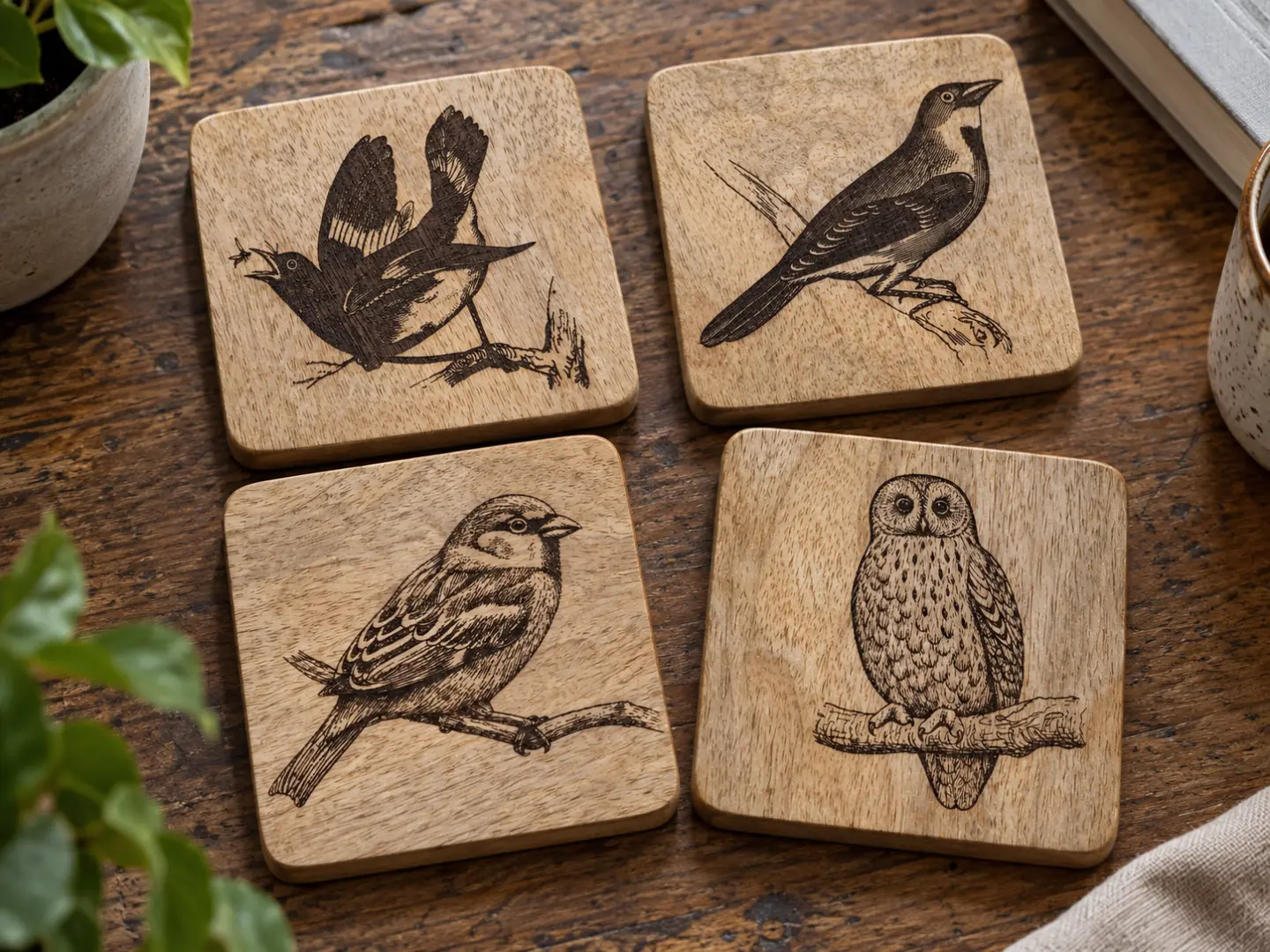 Mango wood boards showing their grain (created with AI)