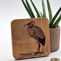 Vogelbild Weißstorch | 10 × 10 cm | Wanddeko Holz | Kleines Wandbild