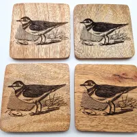 Plover Wall Art – On mango wood · 10 × 10 cm